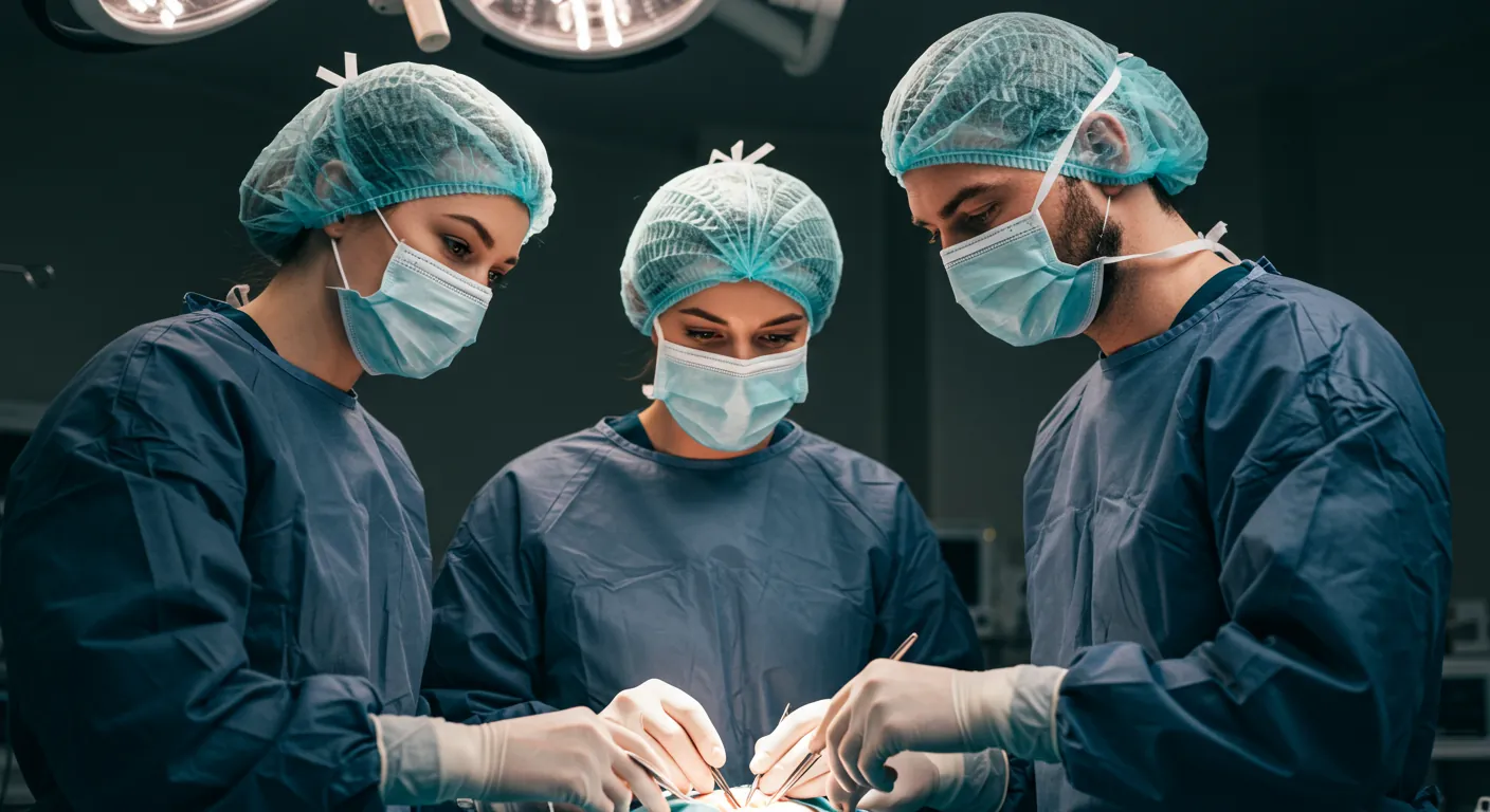 Equipe médica em procedimento cirúrgico